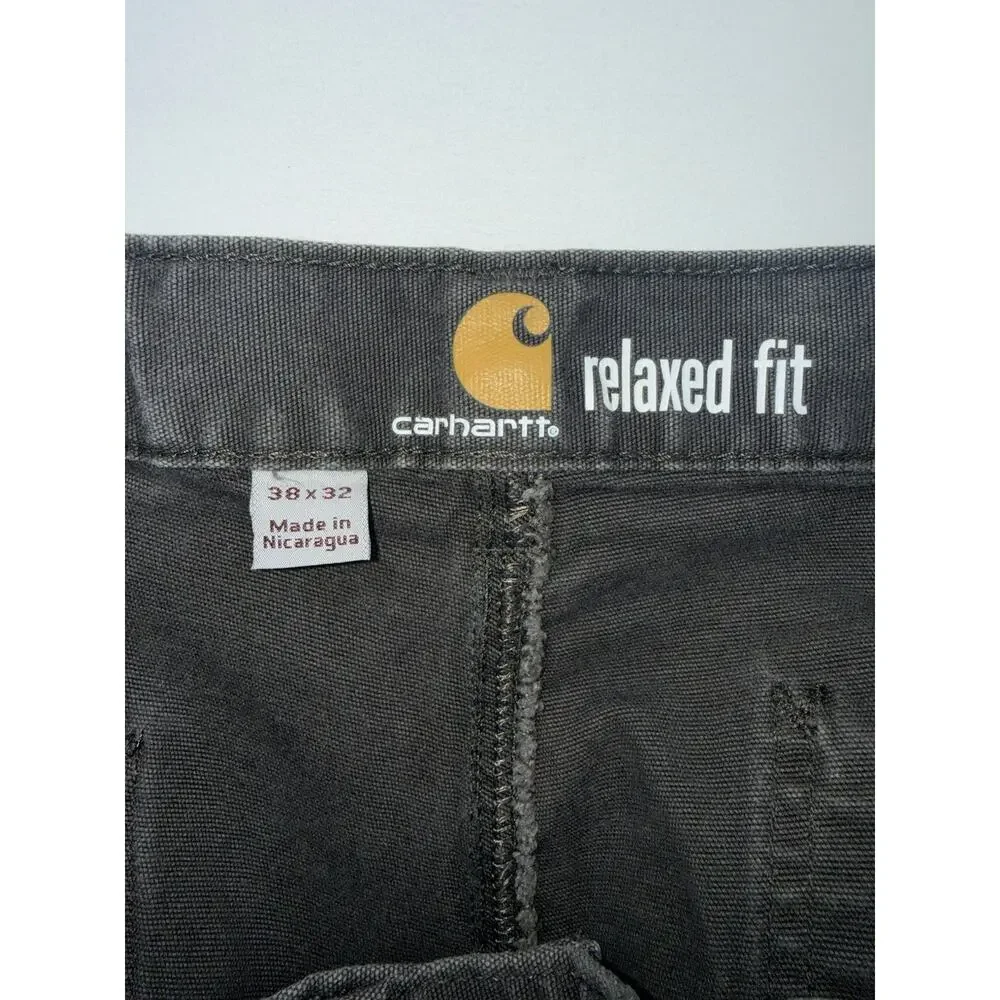 Carhartt Straight Relaxed Gray Relaxed Fit Work Cotton Men’s 38x32